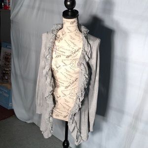 Elle cardigan with lace ruffle